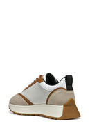 Geox Women Beige D Amabel Lace-Up Thick-Soled Leather Sneaker | Derimod