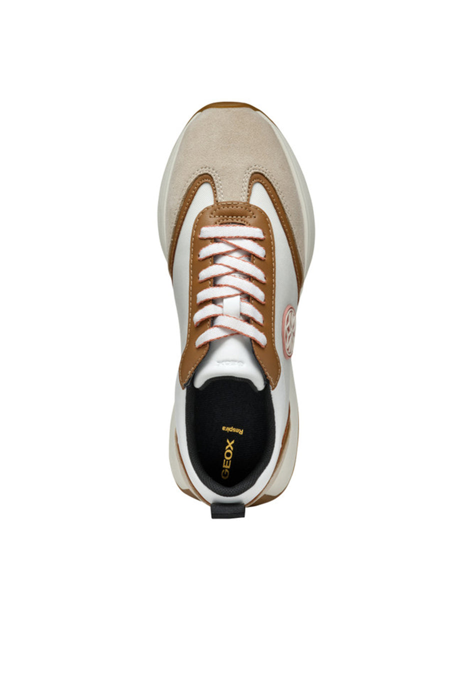 Geox Kadın Bej D Amabel Bağcıklı Kalın Tabanlı Deri Sneaker