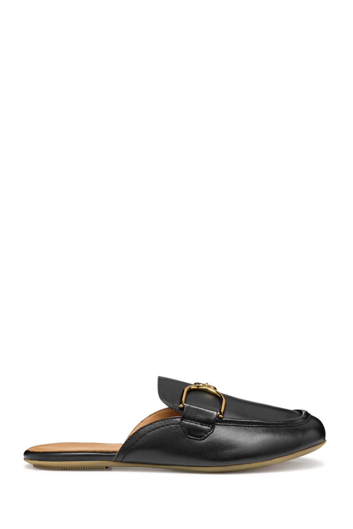 Geox Women Black Palmaria Buckled Leather Slippers D55MUA000TUC9999 | Derimod