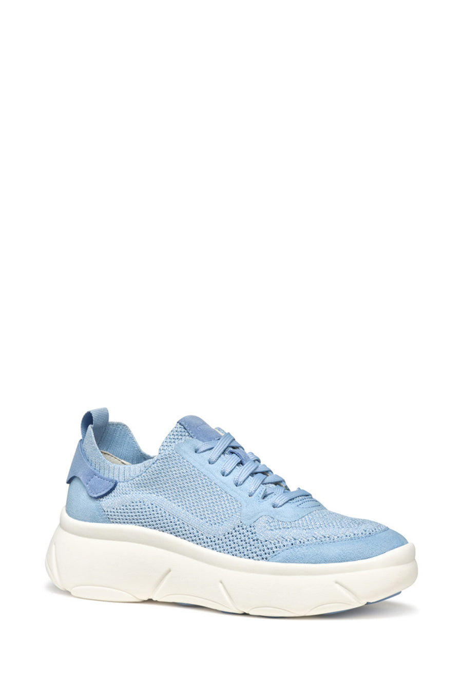 Geox Kadın Mavi D Nebula 2.0 X A Bağcıklı Kalın Tabanlı Kumaş Sneaker