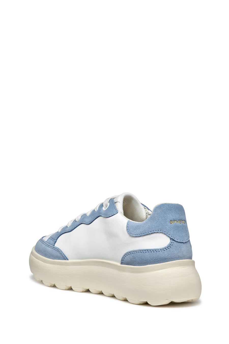 Geox Kadın Beyaz Spherica Ec4.1 Bağcıklı Kalın Tabanlı Deri Sneaker