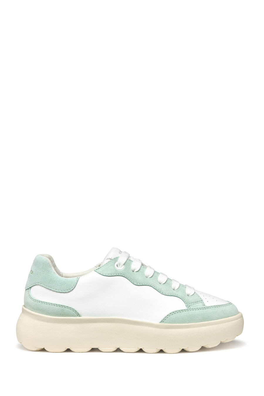 Geox Kadın Beyaz Spherica Ec4.1 Bağcıklı Kalın Tabanlı Deri Sneaker D55TCA08522C1548 | Derimod