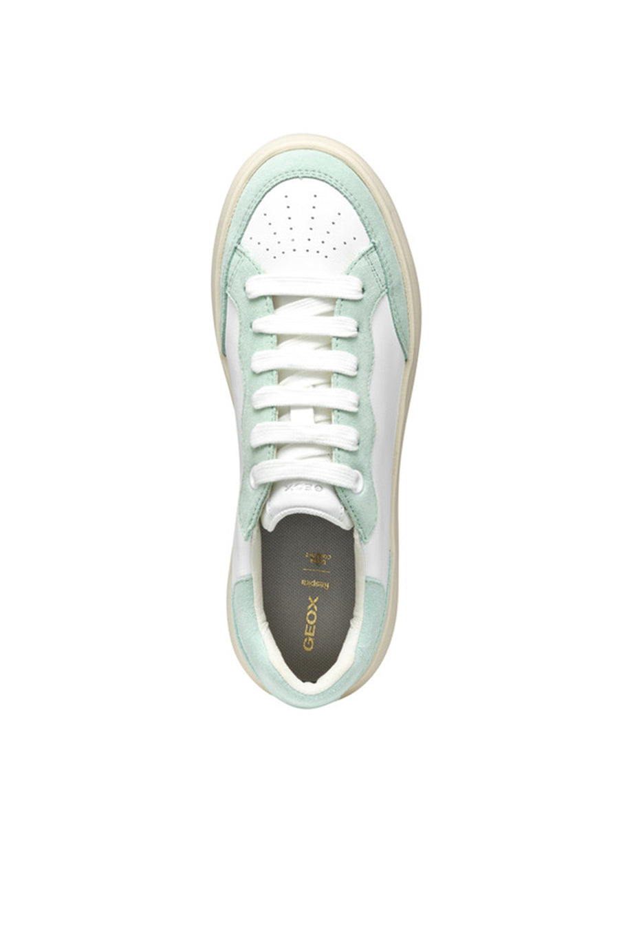 Geox Kadın Beyaz Spherica Ec4.1 Bağcıklı Kalın Tabanlı Deri Sneaker