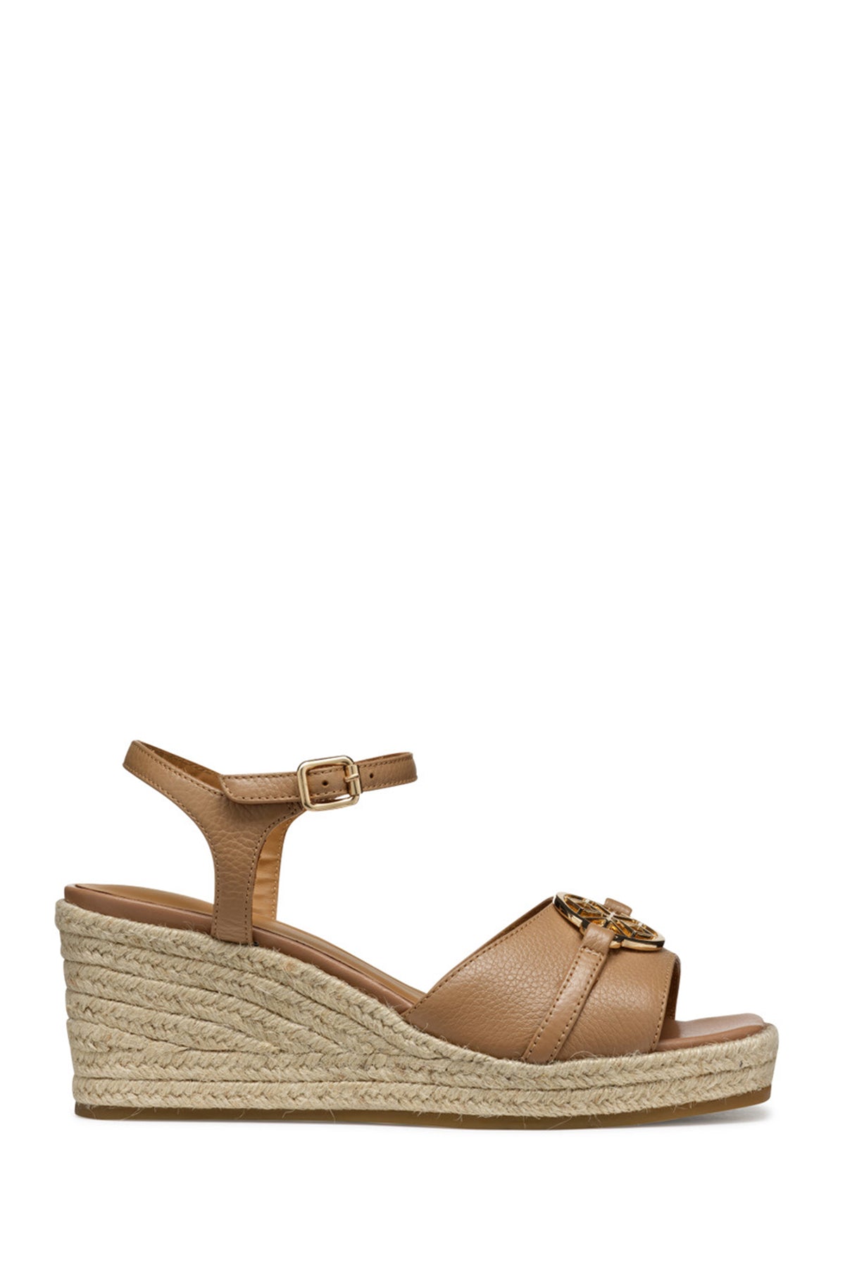 Geox Women Beige D Panarea Wedge Heel Leather Sandal D55UYB00046C5000 | Derimod