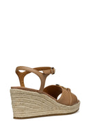 Geox Women Beige D Panarea Wedge Heel Leather Sandal | Derimod