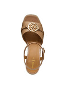 Geox Women Beige D Panarea Wedge Heel Leather Sandal | Derimod