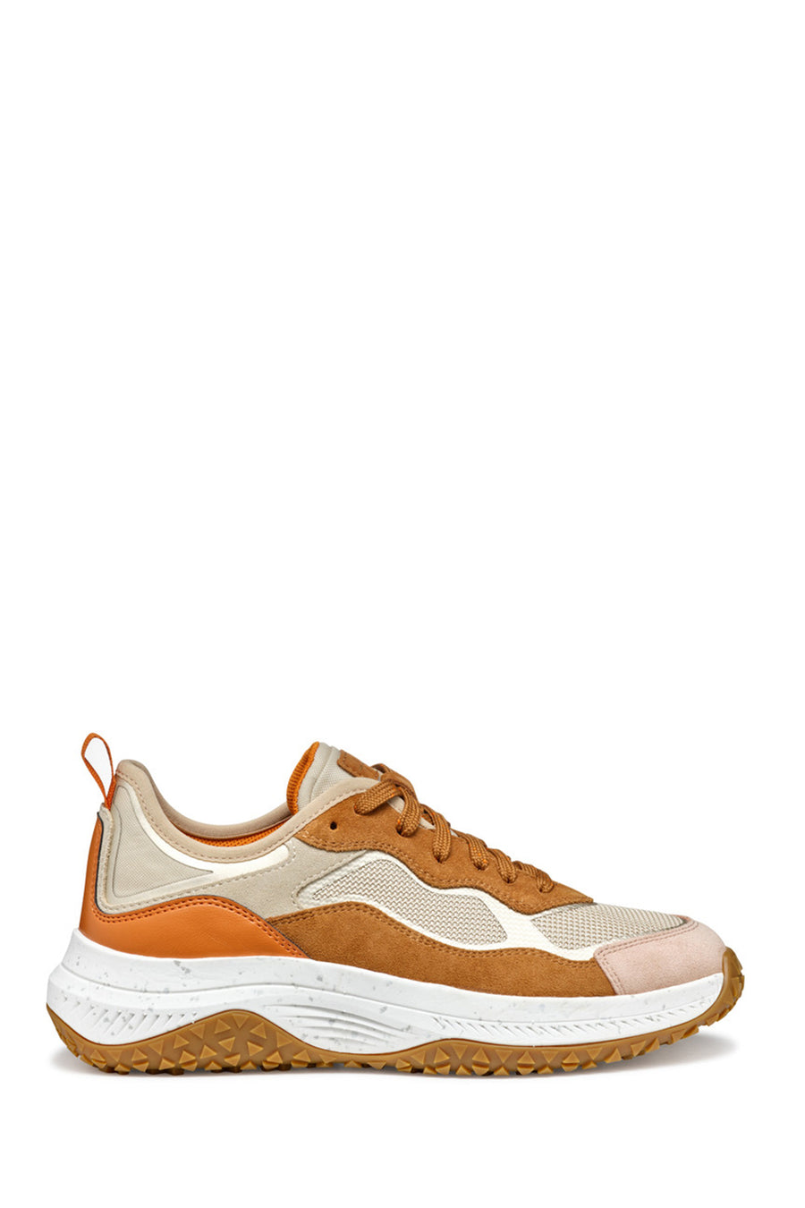 Geox Kadın Kahverengi Oliviera + Grip Bağcıklı Kalın Tabanlı Deri Sneaker D55VNA0AS22CH66N | Derimod