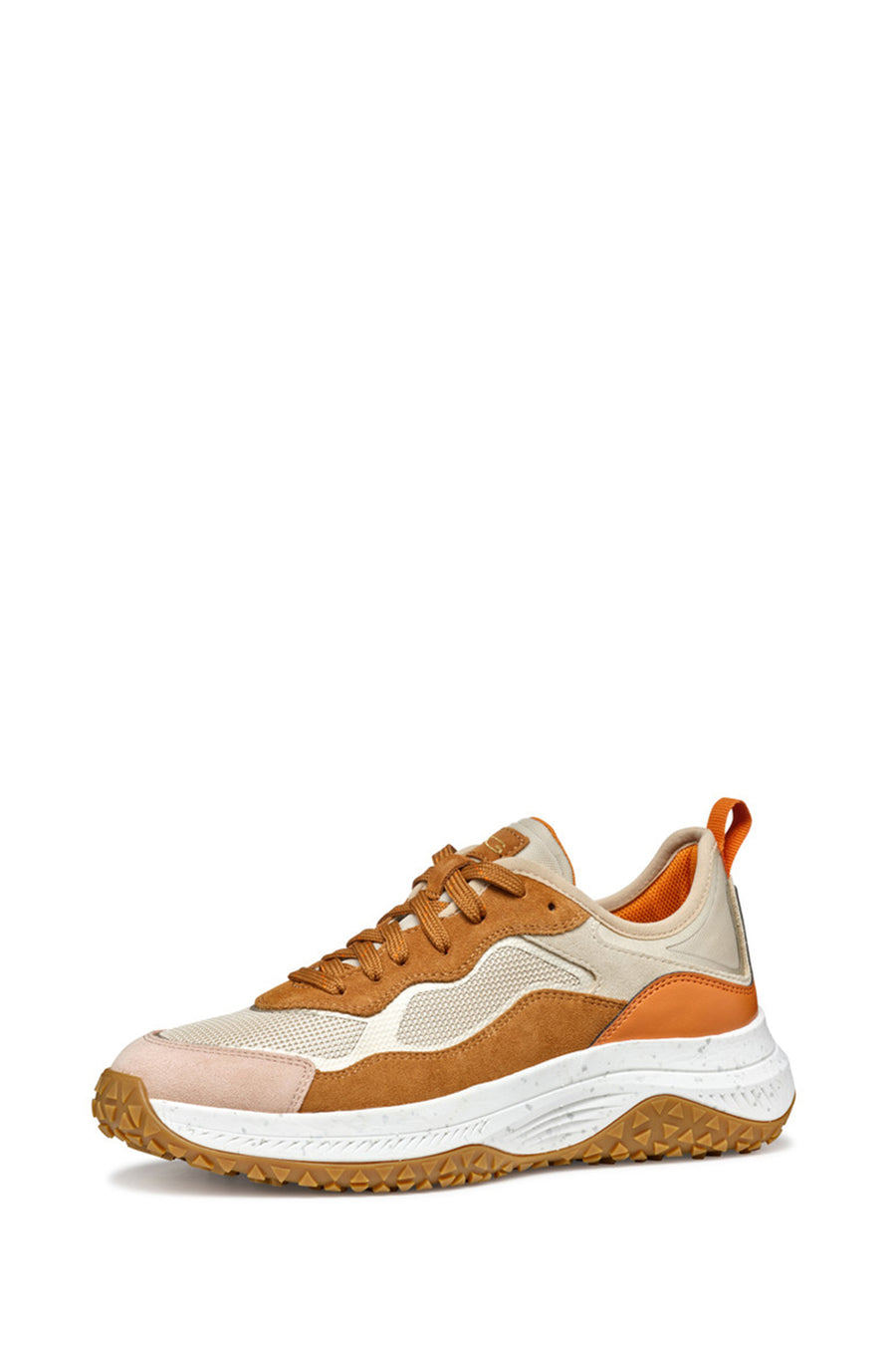 Geox Kadın Kahverengi Oliviera + Grip Bağcıklı Kalın Tabanlı Deri Sneaker