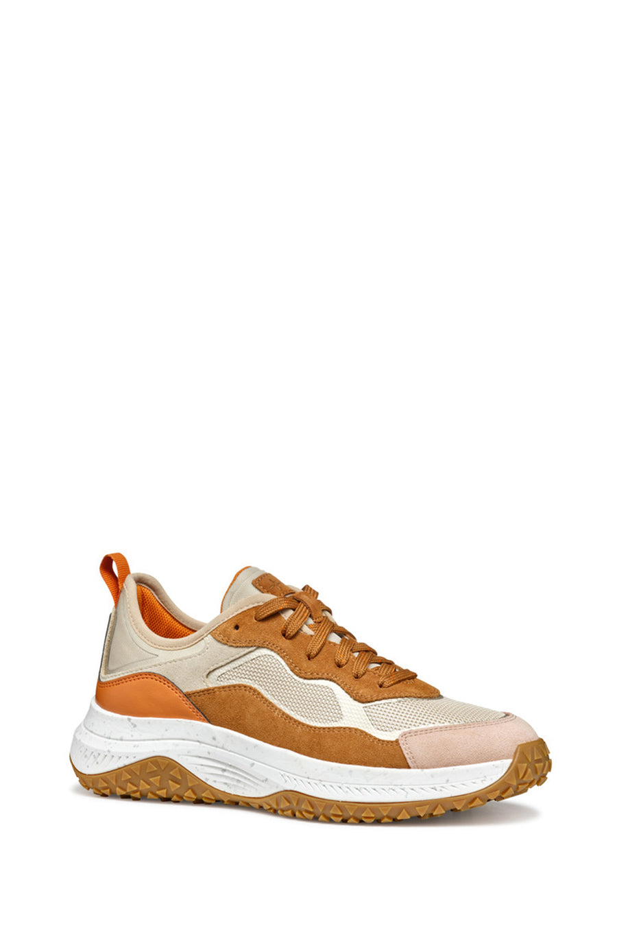 Geox Kadın Kahverengi Oliviera + Grip Bağcıklı Kalın Tabanlı Deri Sneaker