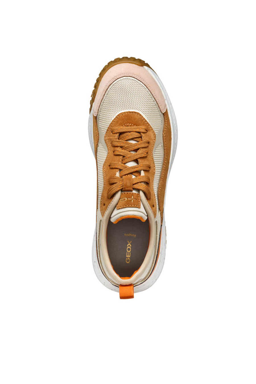 Geox Kadın Kahverengi Oliviera + Grip Bağcıklı Kalın Tabanlı Deri Sneaker