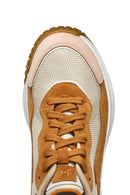 Geox Women Brown Oliviera + Grip Lace-Up Thick Sole Leather Sneaker | Derimod