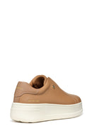Geox Women Beige Spherica Ecub-2 Thick Soled Leather Sneaker | Derimod
