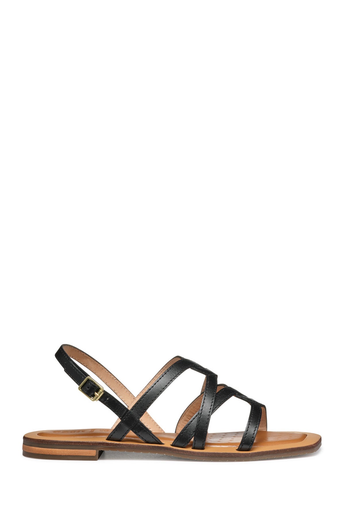 Geox Women Black Sozy Back Buckle Leather Sandal D55YFA0001JC9999 | Derimod