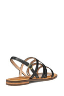 Geox Women Black Sozy Back Buckle Leather Sandal | Derimod