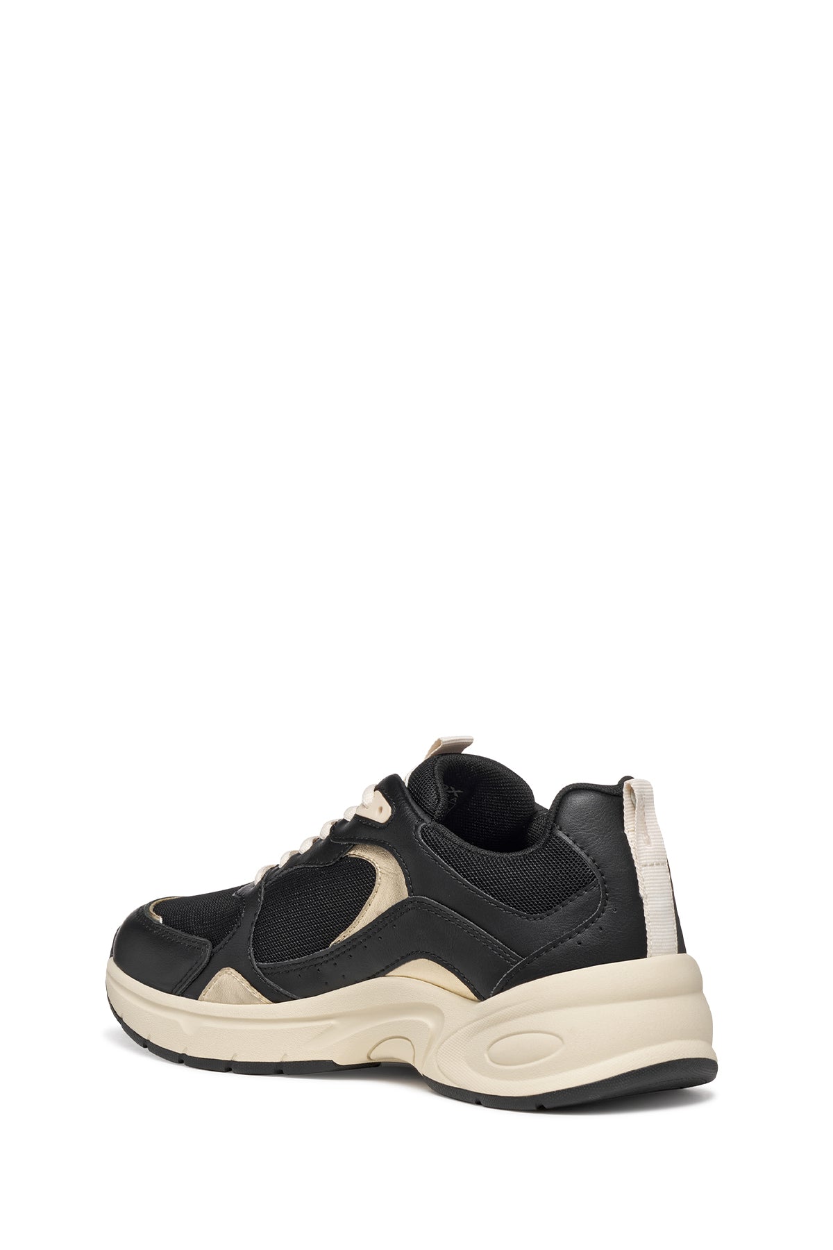 Geox Kadın Siyah D Zarvıa A - Mesh+Pearl.Gbk Bağcıklı Kalın Tabanlı Deri Sneaker