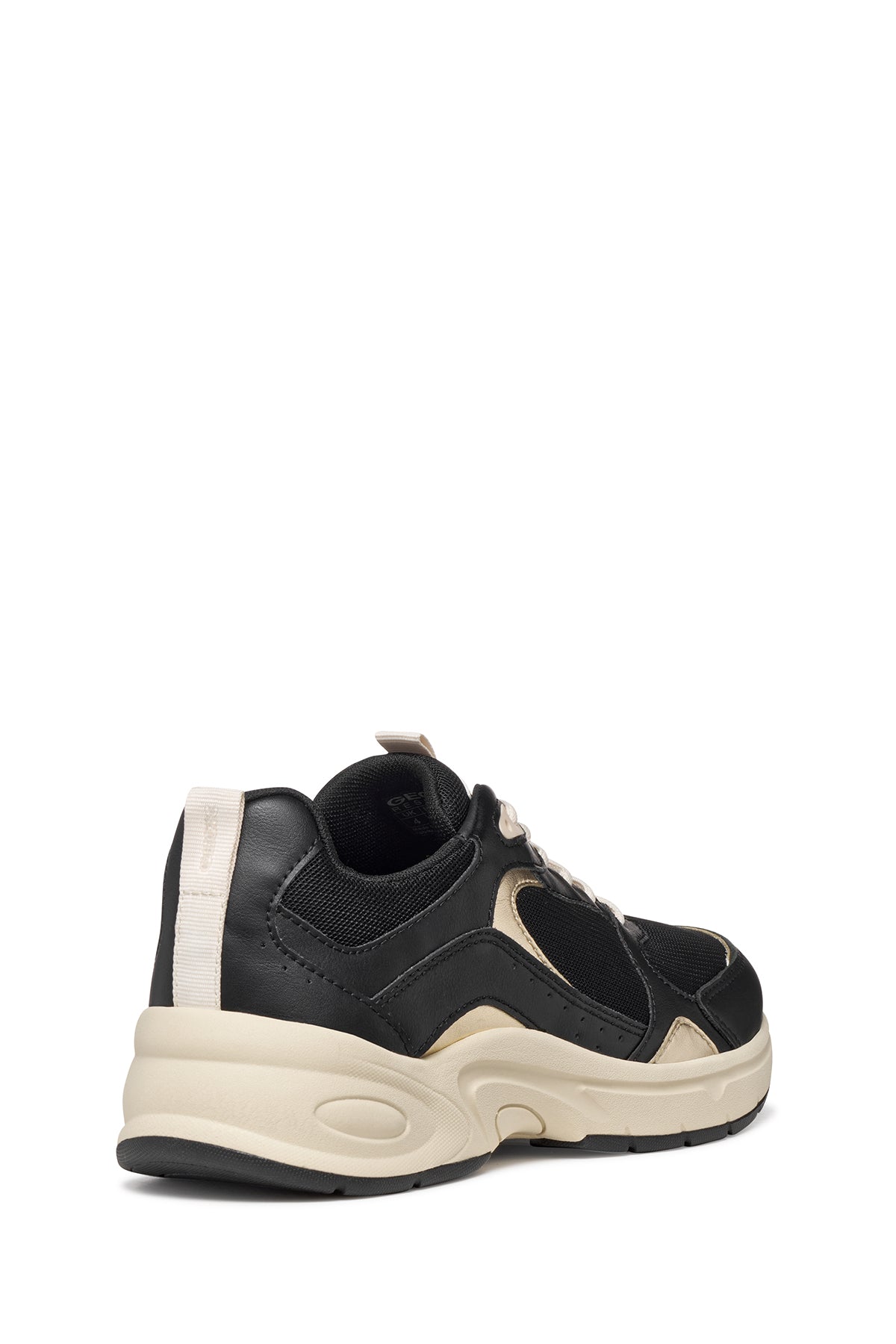 Geox Kadın Siyah D Zarvıa A - Mesh+Pearl.Gbk Bağcıklı Kalın Tabanlı Deri Sneaker