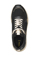 Geox Kadın Siyah D Zarvıa A - Mesh+Pearl.Gbk Bağcıklı Kalın Tabanlı Deri Sneaker | Derimod