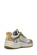 Geox Women Green Zarvia Lace-Up Thick-Soled Leather Sneaker | Derimod