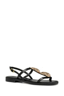 Geox Women Black D Maddalusiac Buckled Leather Sandal | Derimod