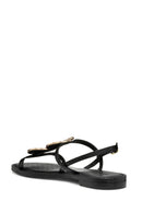 Geox Women Black D Maddalusiac Buckled Leather Sandal | Derimod