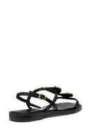 Geox Women Black D Maddalusiac Buckled Leather Sandal | Derimod