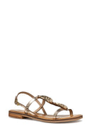Geox Women Gold D Maddalusiac Buckled Leather Sandal | Derimod