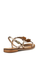 Geox Women Gold D Maddalusiac Buckled Leather Sandal | Derimod
