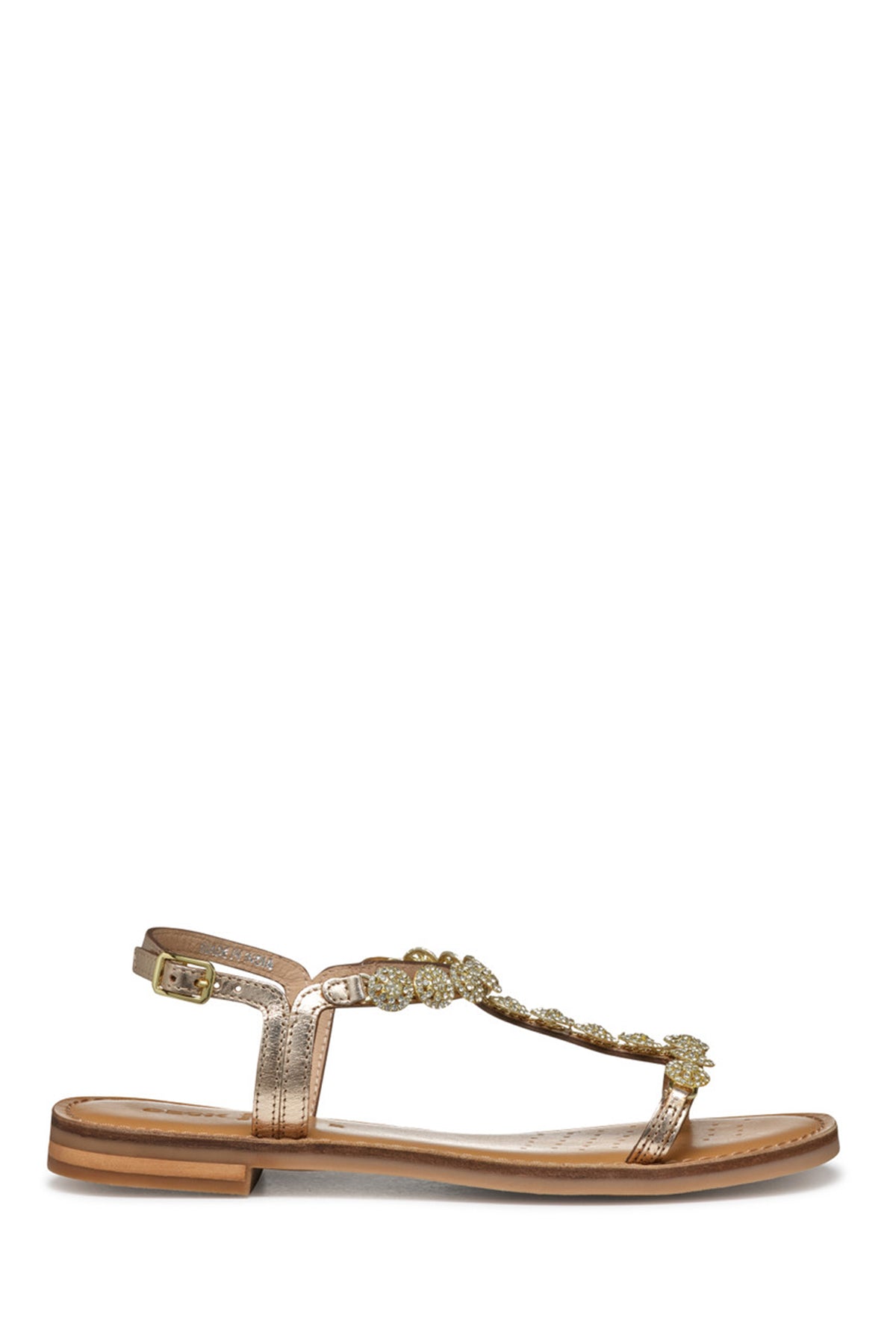 Geox Women Gold Maddalusia C Stone Metallic Leather Sandal D55YMI000N0C2012 | Derimod
