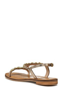 Geox Women Gold Maddalusia C Stone Metallic Leather Sandal | Derimod