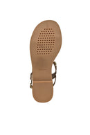 Geox Women Gold Maddalusia C Stone Metallic Leather Sandal | Derimod