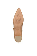 Geox Women Beige Giselda15 Double Buckle Leather Ballet Flat | Derimod