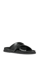 Geox Women Black Adelash Leather Slippers | Derimod