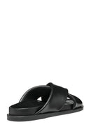 Geox Women Black Adelash Leather Slippers | Derimod