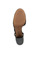 Geox Women Black Virnilisa 65 Open Back Thick Heel Leather Shoe | Derimod