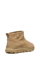 Geox Women Beige D Spherica 4X4 B Abx B - Suede Suede Leather Teddy Boot | Derimod