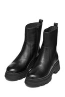 Geox Women Black D Pluette Zippered Thick Sole Leather Boot | Derimod