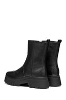 Geox Women Black D Pluette Zippered Thick Sole Leather Boot | Derimod