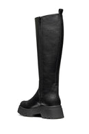 Geox Women Black D Pluette Zippered Thick Sole Leather Boot | Derimod