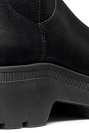 Geox Women Black D Pluette Zippered Thick Sole Leather Boot | Derimod