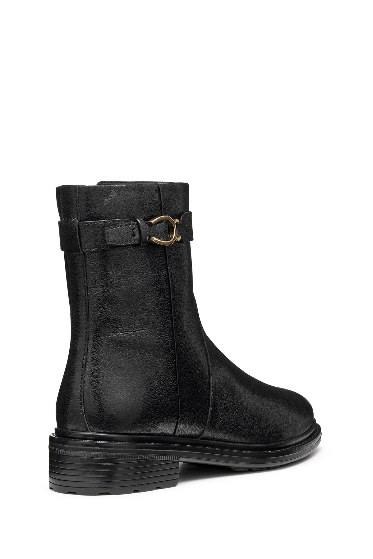 Geox Kadın Siyah D Walk Pleasure A - Goat Lea Fermuarlı Deri Bot