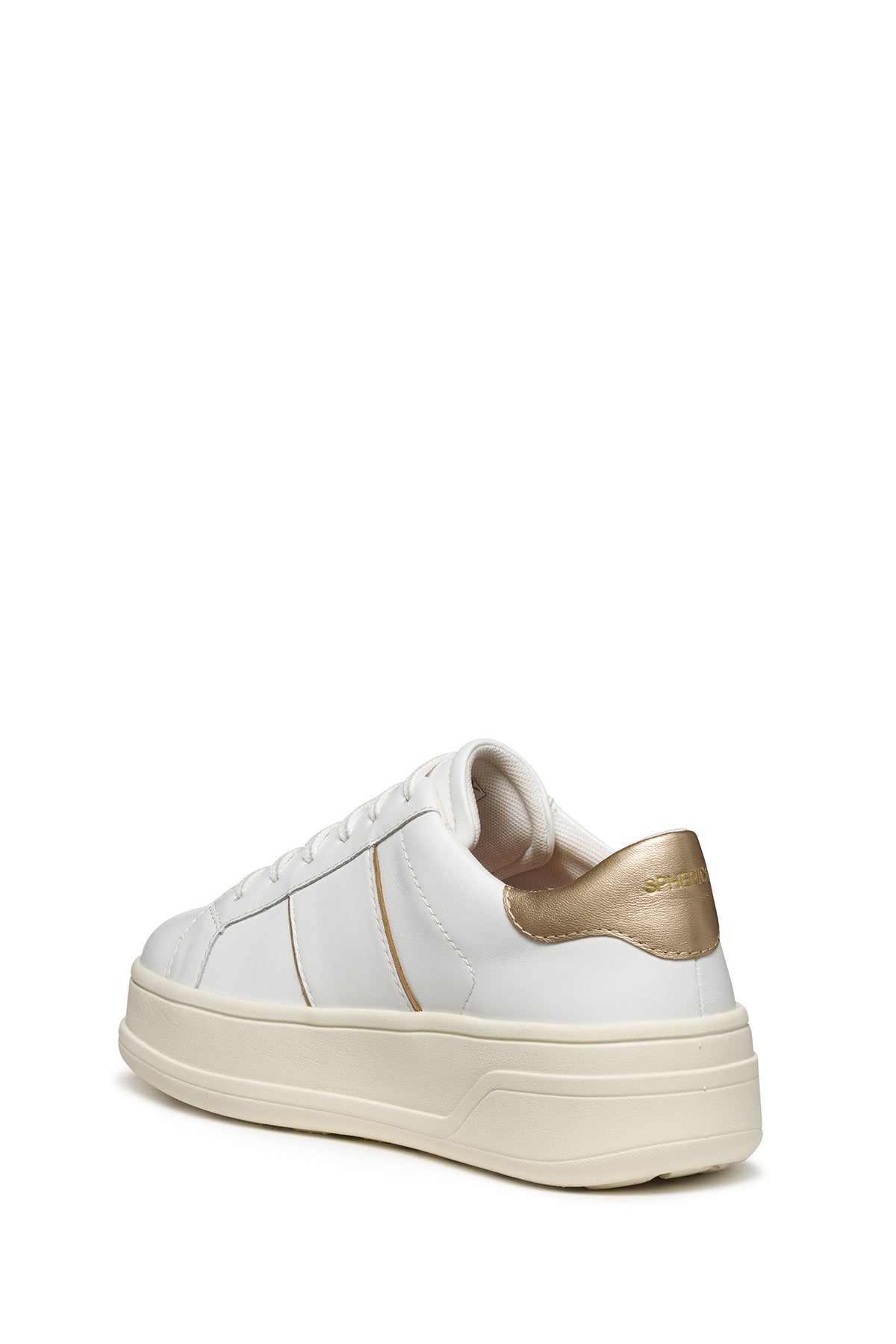 Geox Kadın Beyaz D Spherıca Ecub-2 B - Nappa+Me Bağcıklı Kalın Tabanlı Deri Sneaker