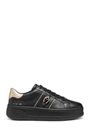 Geox Women Black D Spherica Ecub-2 B - Nappa+Me Lace-Up Thick-Soled Leather Sneaker | Derimod