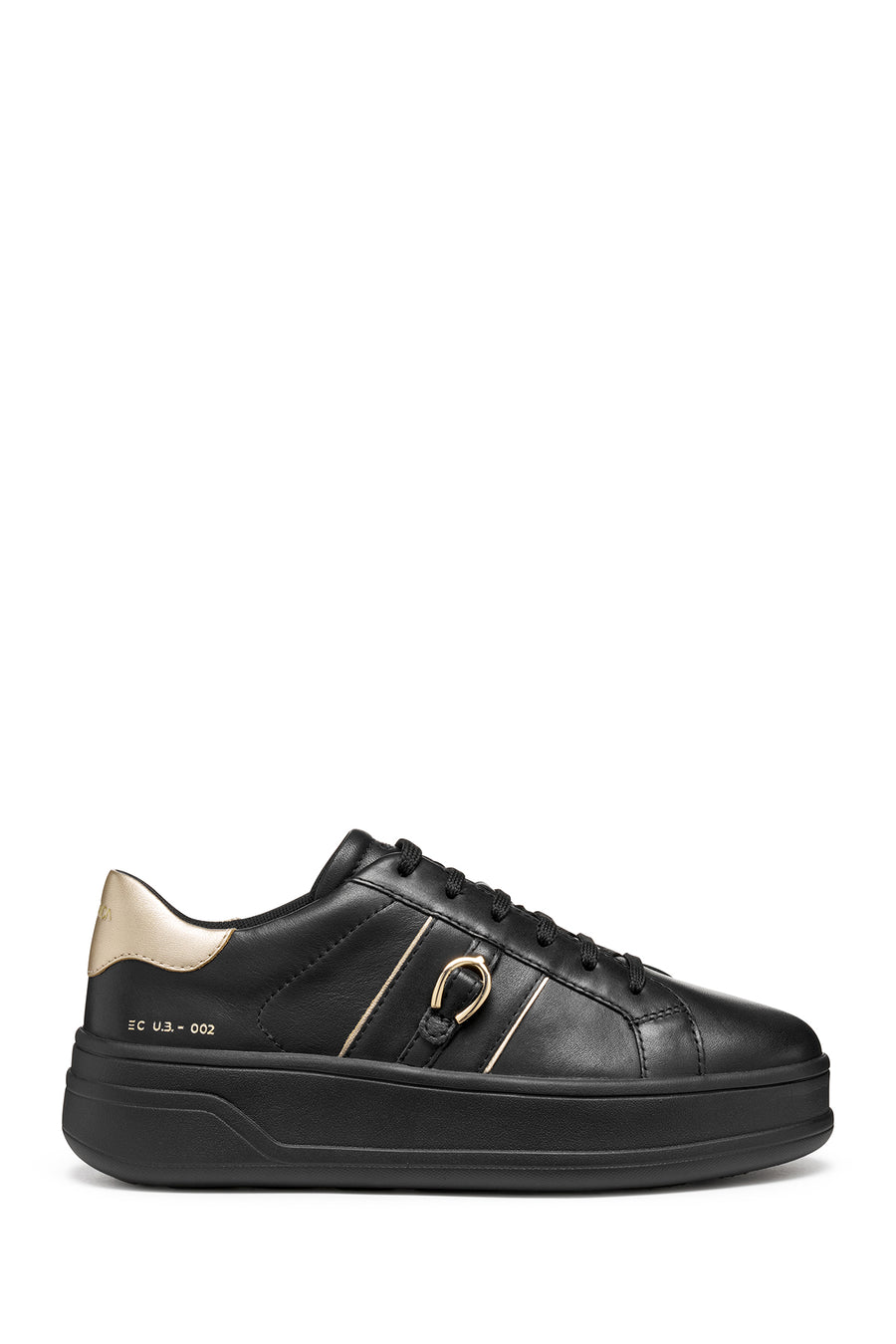 Geox Kadın Siyah D Spherıca Ecub-2 B - Nappa+Me Bağcıklı Kalın Tabanlı Deri Sneaker D56WVB085Y2C9258 | Derimod