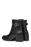 Geox Kadın Siyah D Serılda 60 A - Smo.Lea Tokalı Fermuarlı Topuklu Deri Bot | Derimod