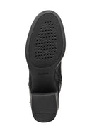 Geox Women Black D Serılda 60 B - Smo.Lea Zippered Heel Leather Boot | Derimod