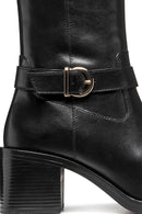 Geox Women Black D Serılda 60 B - Smo.Lea Zippered Heel Leather Boot | Derimod