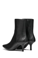 Geox Kadın Siyah D Kleopy B - Nappa Sheep Lea Fermuarlı İnce Topuklu Deri Bot | Derimod