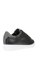 Geox Women's Black Jaysen Lace-Up Leather Sneaker | Derimod