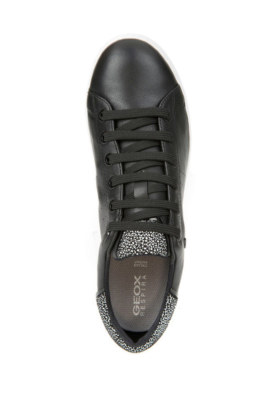 Geox Women's Black Jaysen Lace-Up Leather Sneaker