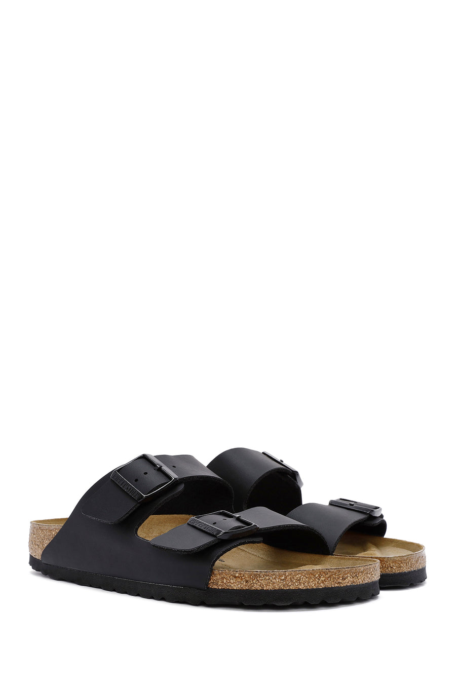 Birkenstock Men's Black Double Buckle Arizona Bf Flat Slippers